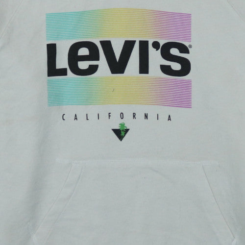 Levi's Men's White Small Pullover Hoodie with California Print