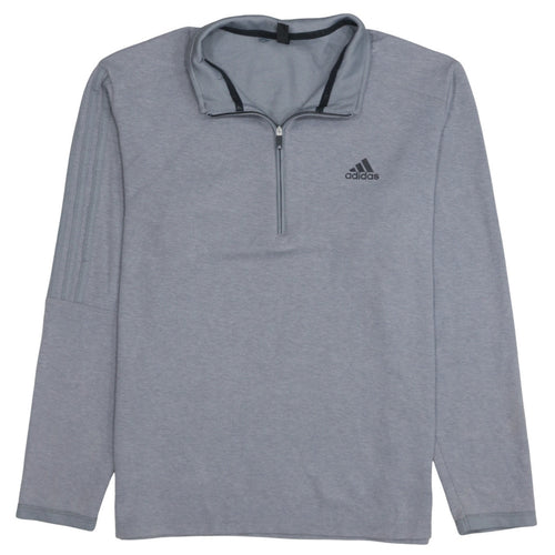 Adidas Men's Grey Medium 1/2 Zip Track Jacket Lightweight