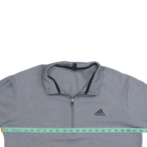 Adidas Men's Grey Medium 1/2 Zip Track Jacket Lightweight