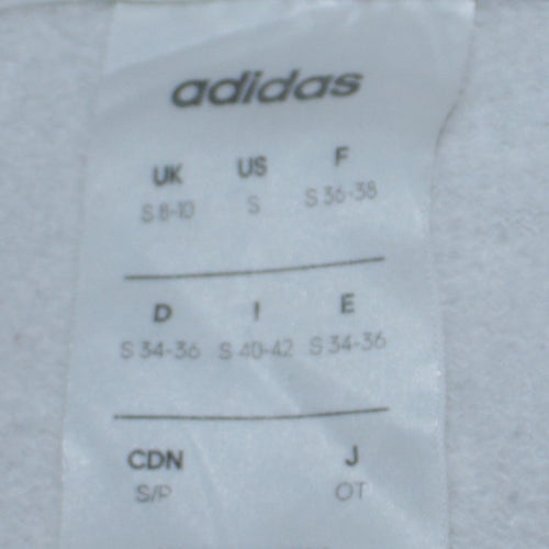 Adidas Womens White Hooded Pullover Sweatshirt Small Floral Logo