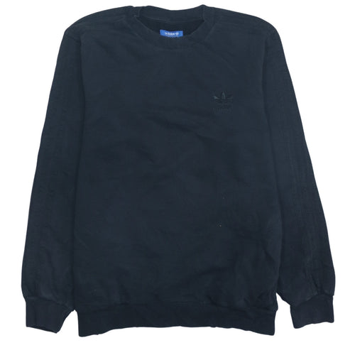 Adidas Mens Black Crew Neck Logo Sweatshirt Size M Regular Fit