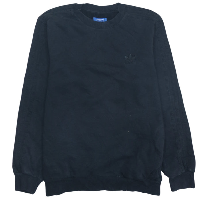 Adidas Mens Black Crew Neck Logo Sweatshirt Size M Regular Fit
