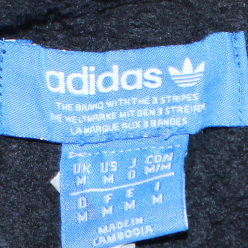 Adidas Mens Black Crew Neck Logo Sweatshirt Size M Regular Fit