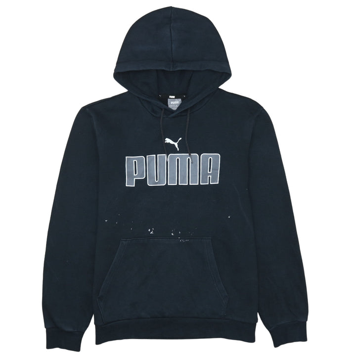 Puma Men's Black Pullover Hoodie Medium Graphic Logo Sportswear