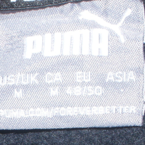 Puma Men's Black Pullover Hoodie Medium Graphic Logo Sportswear
