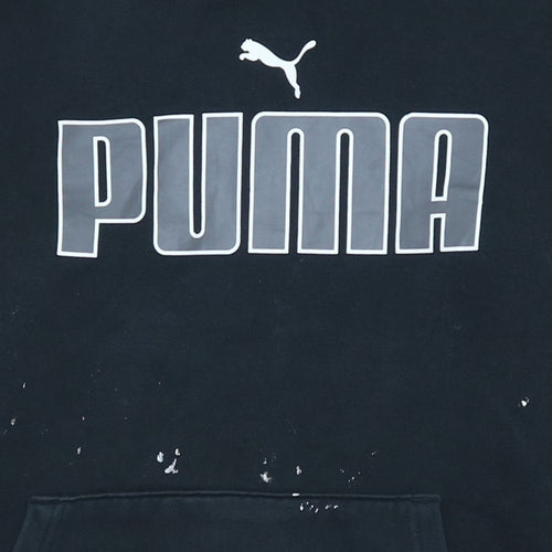Puma Men's Black Pullover Hoodie Medium Graphic Logo Sportswear