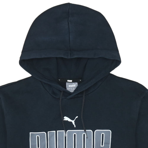 Puma Men's Black Pullover Hoodie Medium Graphic Logo Sportswear