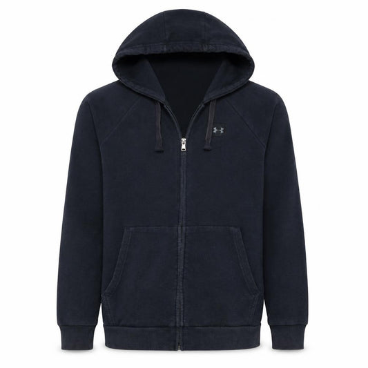 Front view of Under Armour Men's Black XS Full Zip Hoodie Sweatshirt