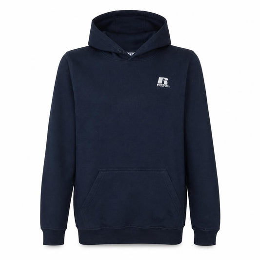 Front view of Russell Athletic Teens Blue Pullover Hoodie 14 Plus Fleece Logo