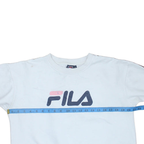 Fila Mens White Logo Pullover Sweatshirt Size L