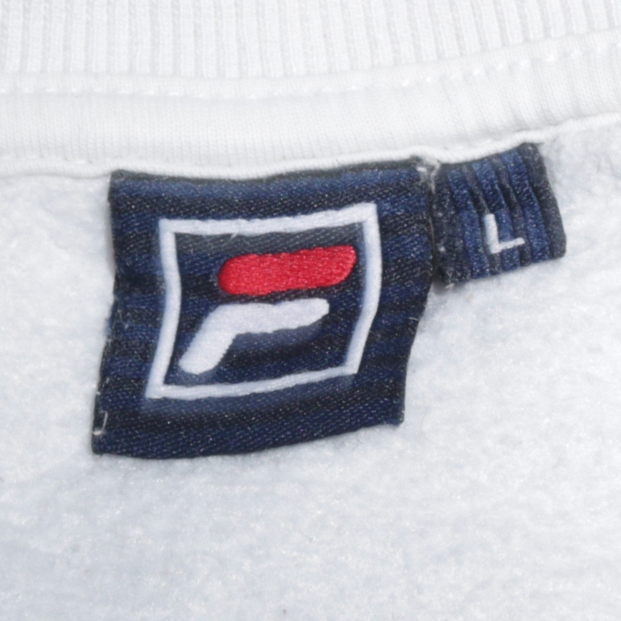 Fila Mens White Logo Pullover Sweatshirt Size L