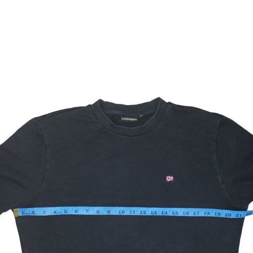 Napapijri Men’s Blue Crew Neck Sweatshirt Size S Embroidered Logo