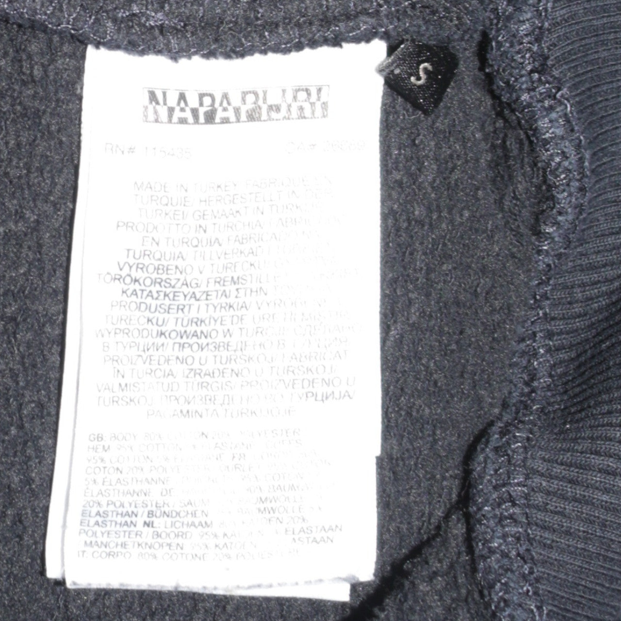 Napapijri Men’s Blue Crew Neck Sweatshirt Size S Embroidered Logo