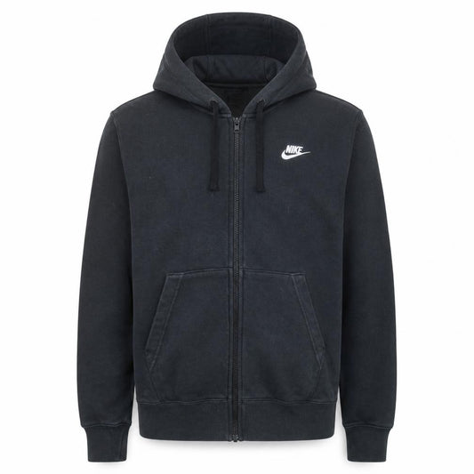 Front view of Nike Men's Black XS Full Zip Hoodie Cotton Blend Fleece