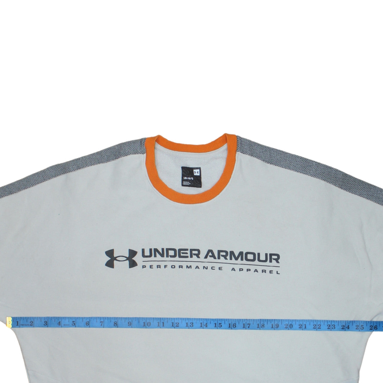 Under Armour Men's White Crew Neck Logo Pullover Sweatshirt L