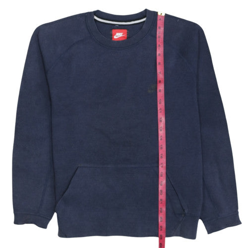 Nike Men's Blue Pullover Fleece Sweatshirt L Regular Fit Crew Neck