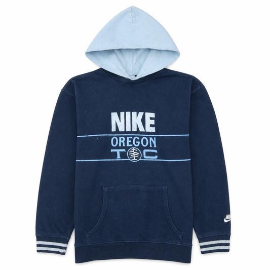 Front view of Nike Blue Teens XL Pullover Hoodie with Logo Print
