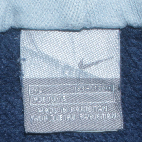 Nike Blue Teens XL Pullover Hoodie with Logo Print