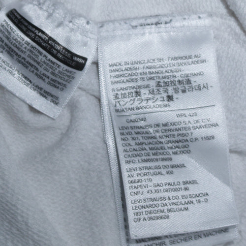 Levi's Men's White Pullover Hoodie Medium Logo Fleece Sweatshirt