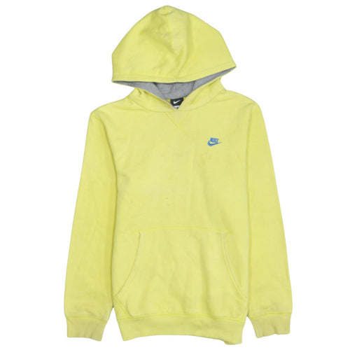 Nike Boys Yellow Pullover Hoodie Sweatshirt 12-13 Years Fleece Logo