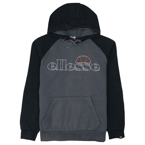 Ellesse Men's Grey Pullover Hoodie L Logo Embroidered Fleece Sweatshirt