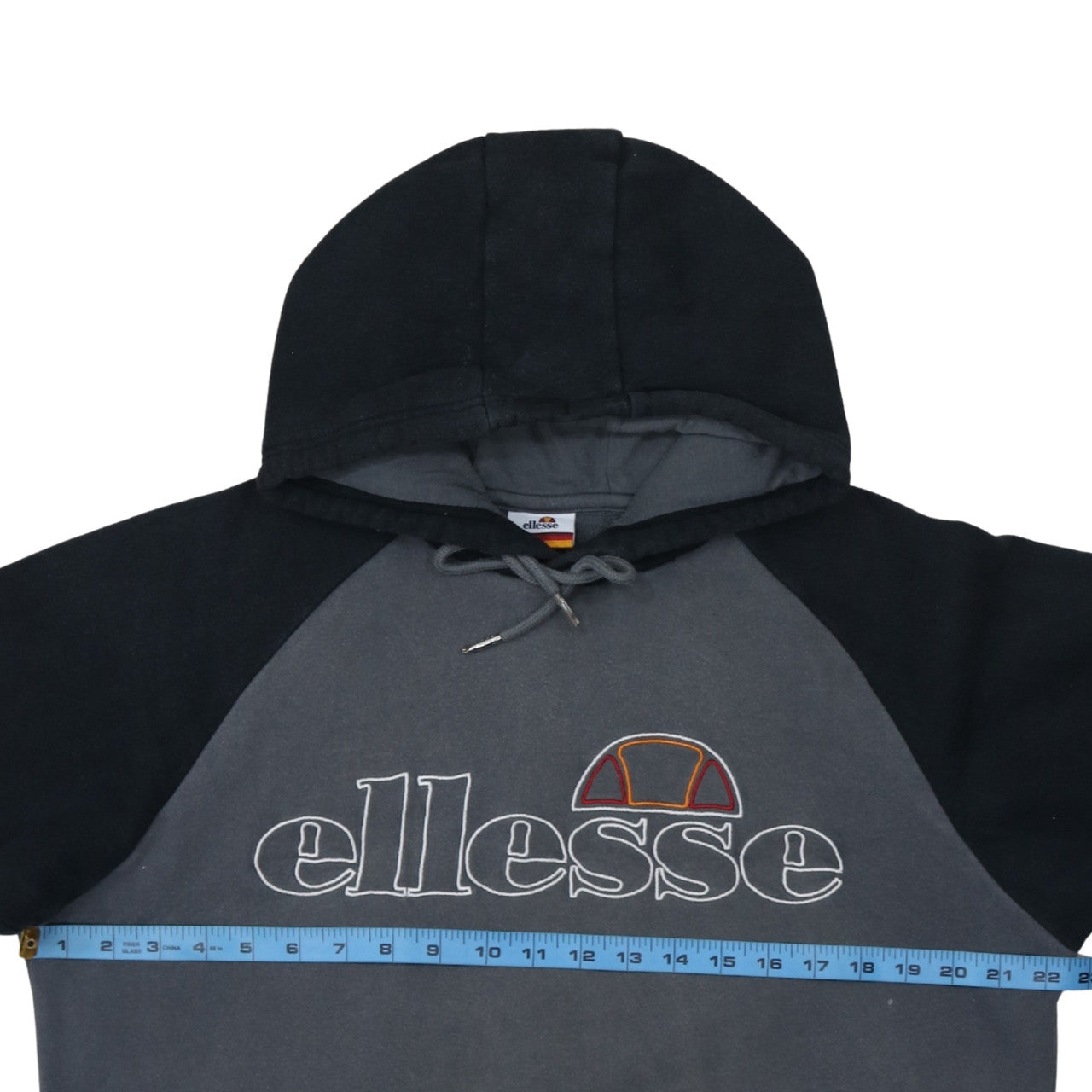 Ellesse Men's Grey Pullover Hoodie L Logo Embroidered Fleece Sweatshirt