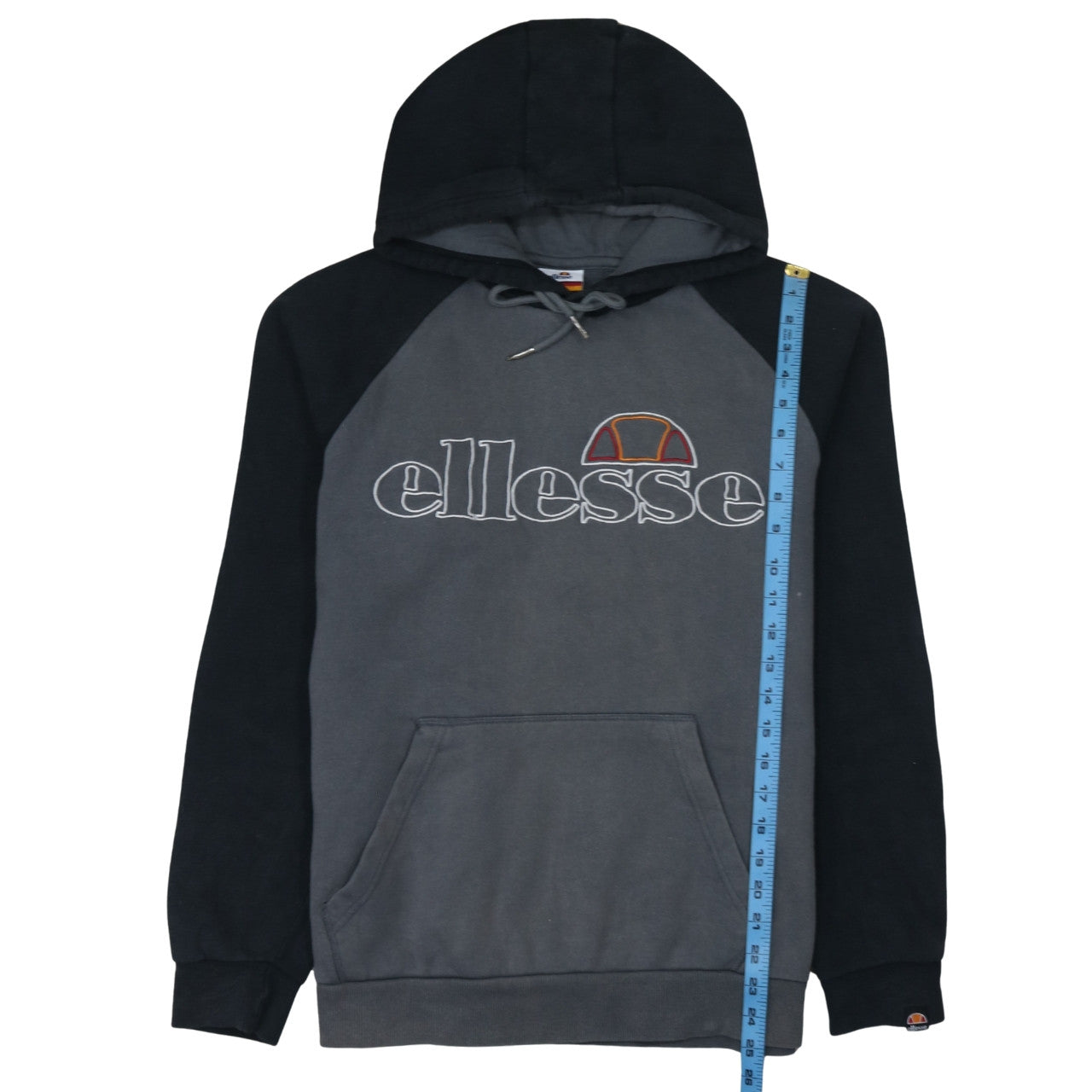 Ellesse Men's Grey Pullover Hoodie L Logo Embroidered Fleece Sweatshirt