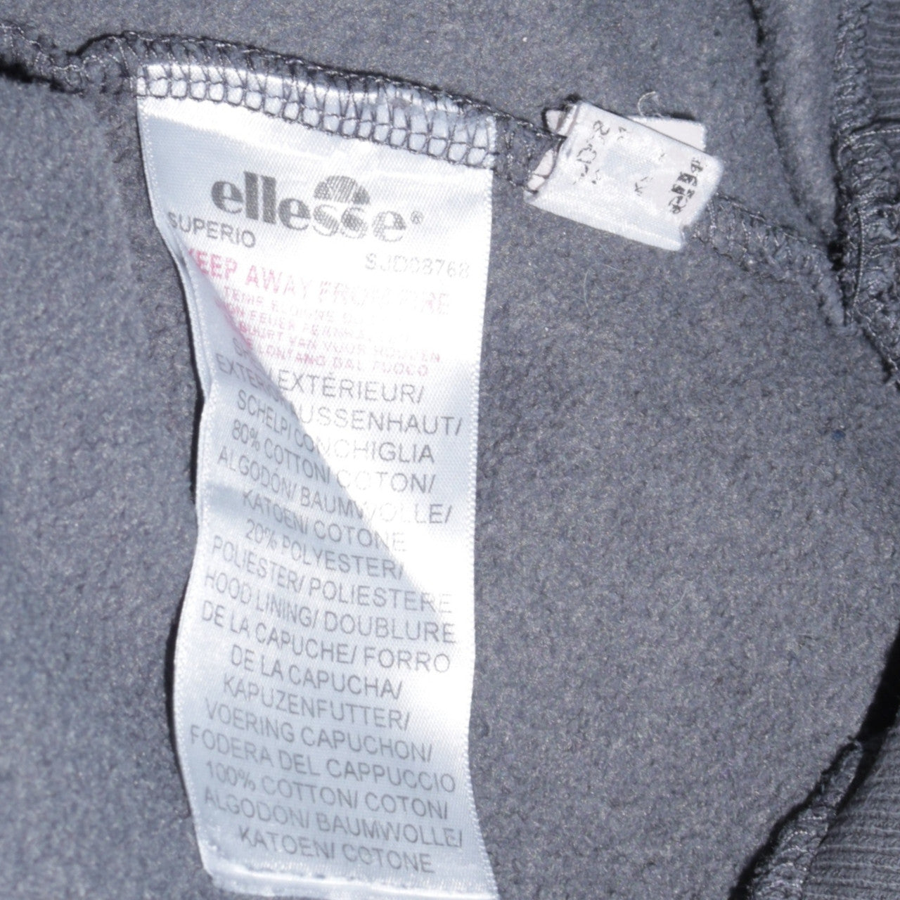 Ellesse Men's Grey Pullover Hoodie L Logo Embroidered Fleece Sweatshirt