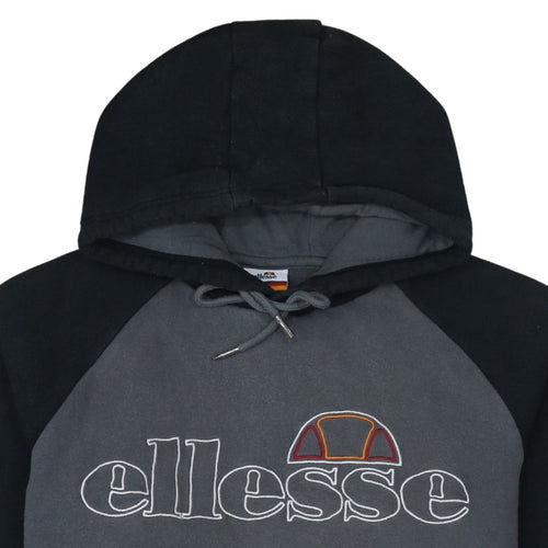 Ellesse Men's Grey Pullover Hoodie L Logo Embroidered Fleece Sweatshirt