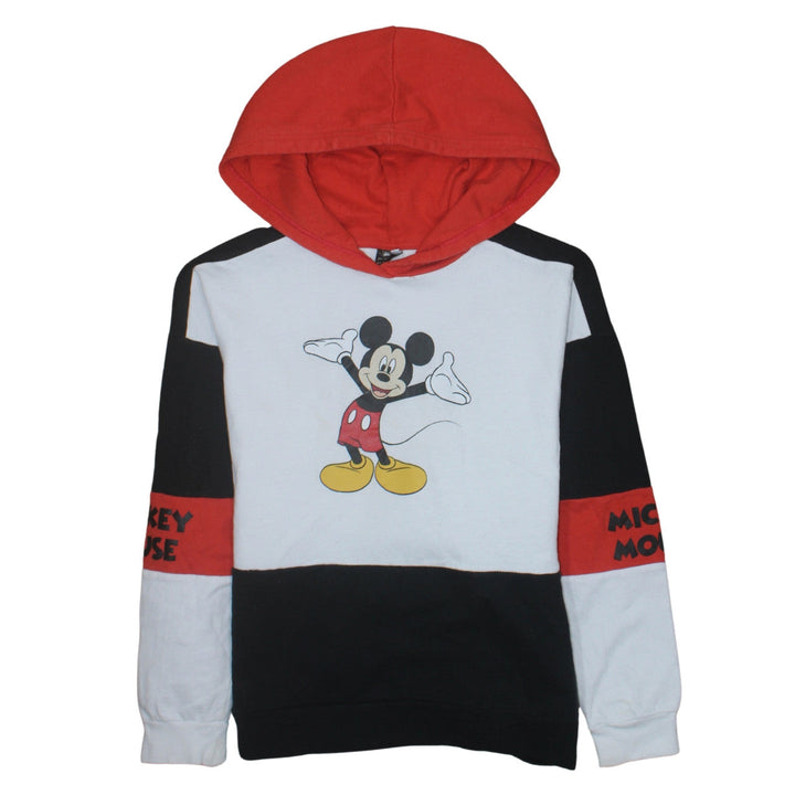 Disney Mickey Mouse Teens Red Black White Pullover Hoodie 100% Cotton