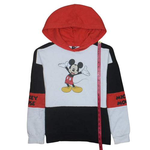 Disney Mickey Mouse Teens Red Black White Pullover Hoodie 100% Cotton