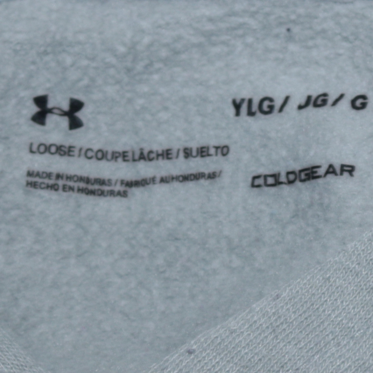 Under Armour Teens Grey Logo Pullover Hoodie Size L Fleece