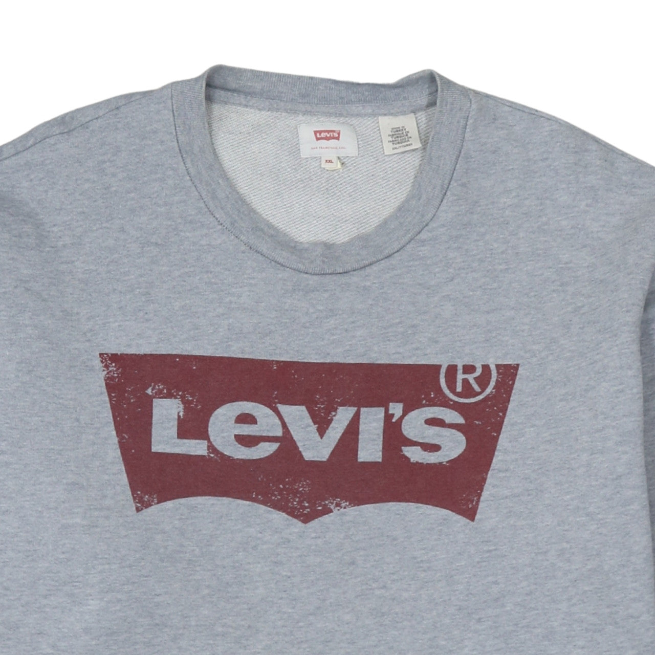 Levi's Men's Grey 2XL Pullover Logo Sweatshirt