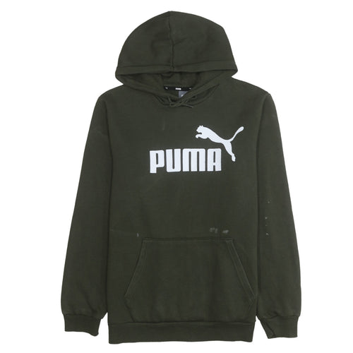 Puma Men's Green Medium Pullover Hoodie Logo Sportswear