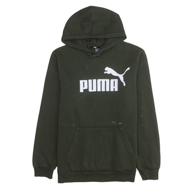 Puma Men's Green Medium Pullover Hoodie Logo Sportswear