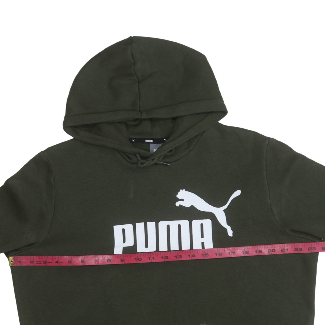 Puma Men's Green Medium Pullover Hoodie Logo Sportswear