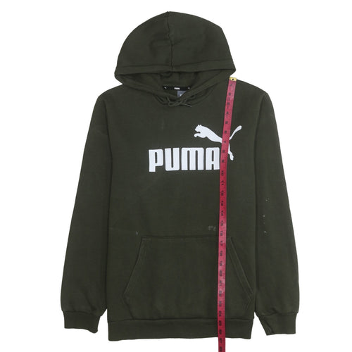 Puma Men's Green Medium Pullover Hoodie Logo Sportswear