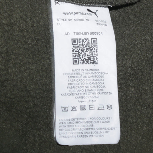 Puma Men's Green Medium Pullover Hoodie Logo Sportswear
