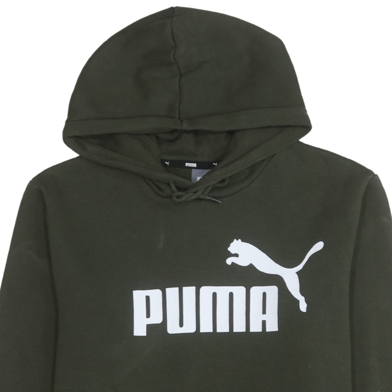 Puma Men's Green Medium Pullover Hoodie Logo Sportswear