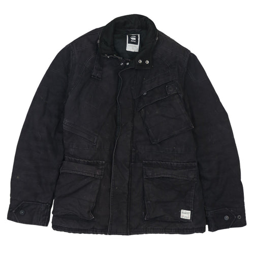 G-Star RAW Men's Black Military Jacket L Cotton Canvas