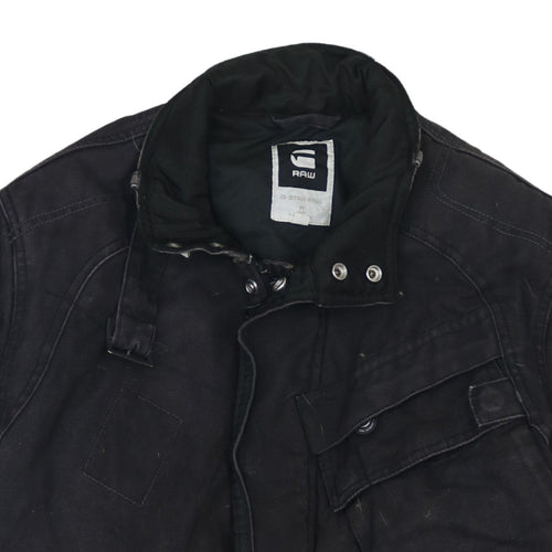 G-Star RAW Men's Black Military Jacket L Cotton Canvas