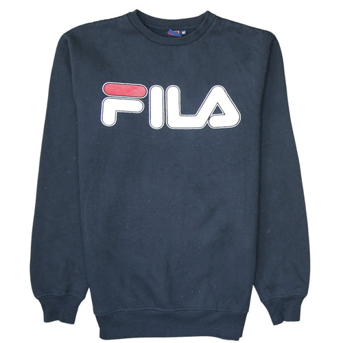 Fila Mens Black Medium Crew Neck Pullover Sweatshirt