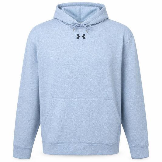 Front view of Under Armour men’s blue xs pullover hoodie cotton blend