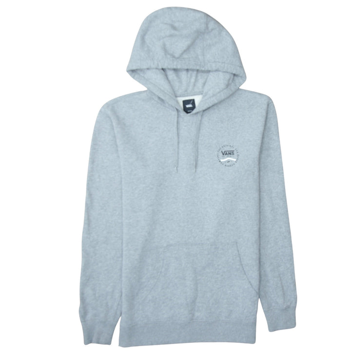Vans Mens Grey Pullover Hoodie Medium Graphic Logo Fleece