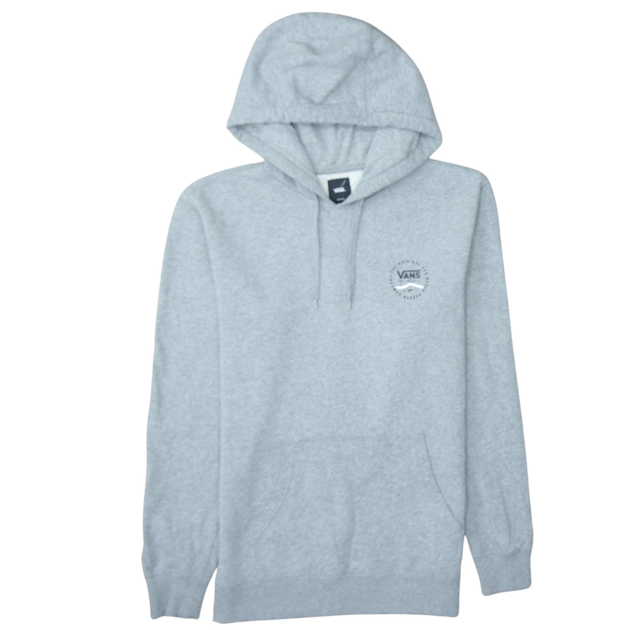Vans Mens Grey Pullover Hoodie Medium Graphic Logo Fleece