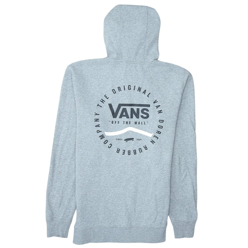 Vans Mens Grey Pullover Hoodie Medium Graphic Logo Fleece