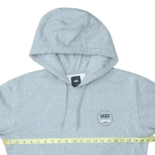 Vans Mens Grey Pullover Hoodie Medium Graphic Logo Fleece