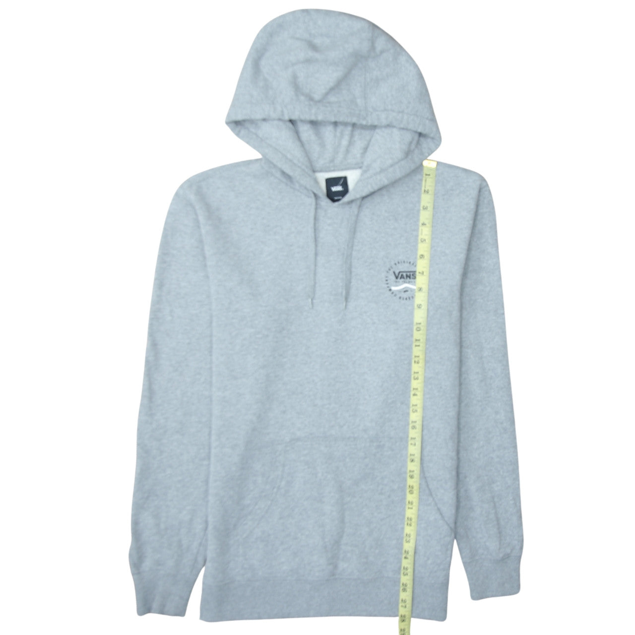 Vans Mens Grey Pullover Hoodie Medium Graphic Logo Fleece