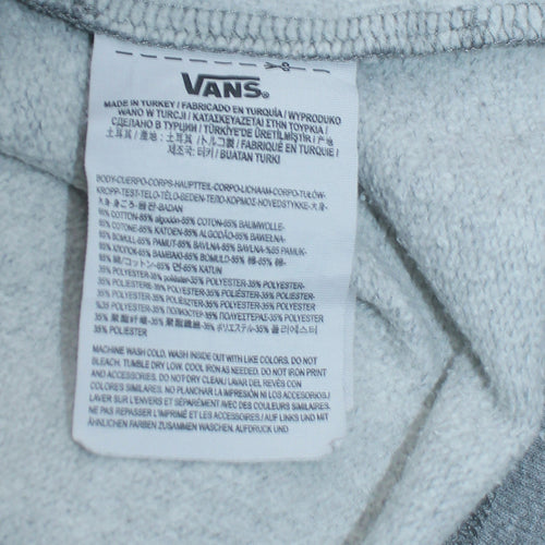 Vans Mens Grey Pullover Hoodie Medium Graphic Logo Fleece