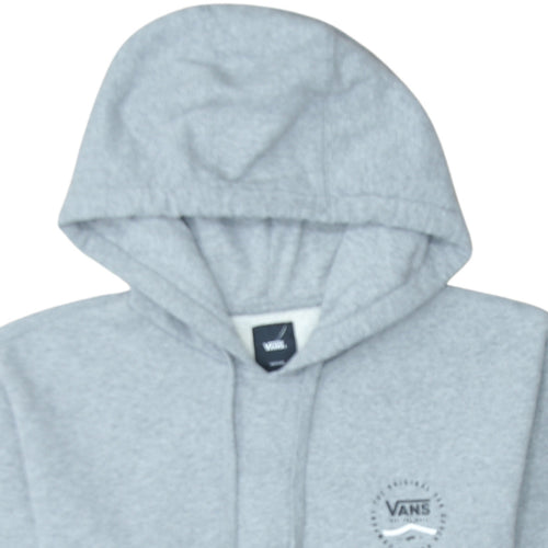 Vans Mens Grey Pullover Hoodie Medium Graphic Logo Fleece